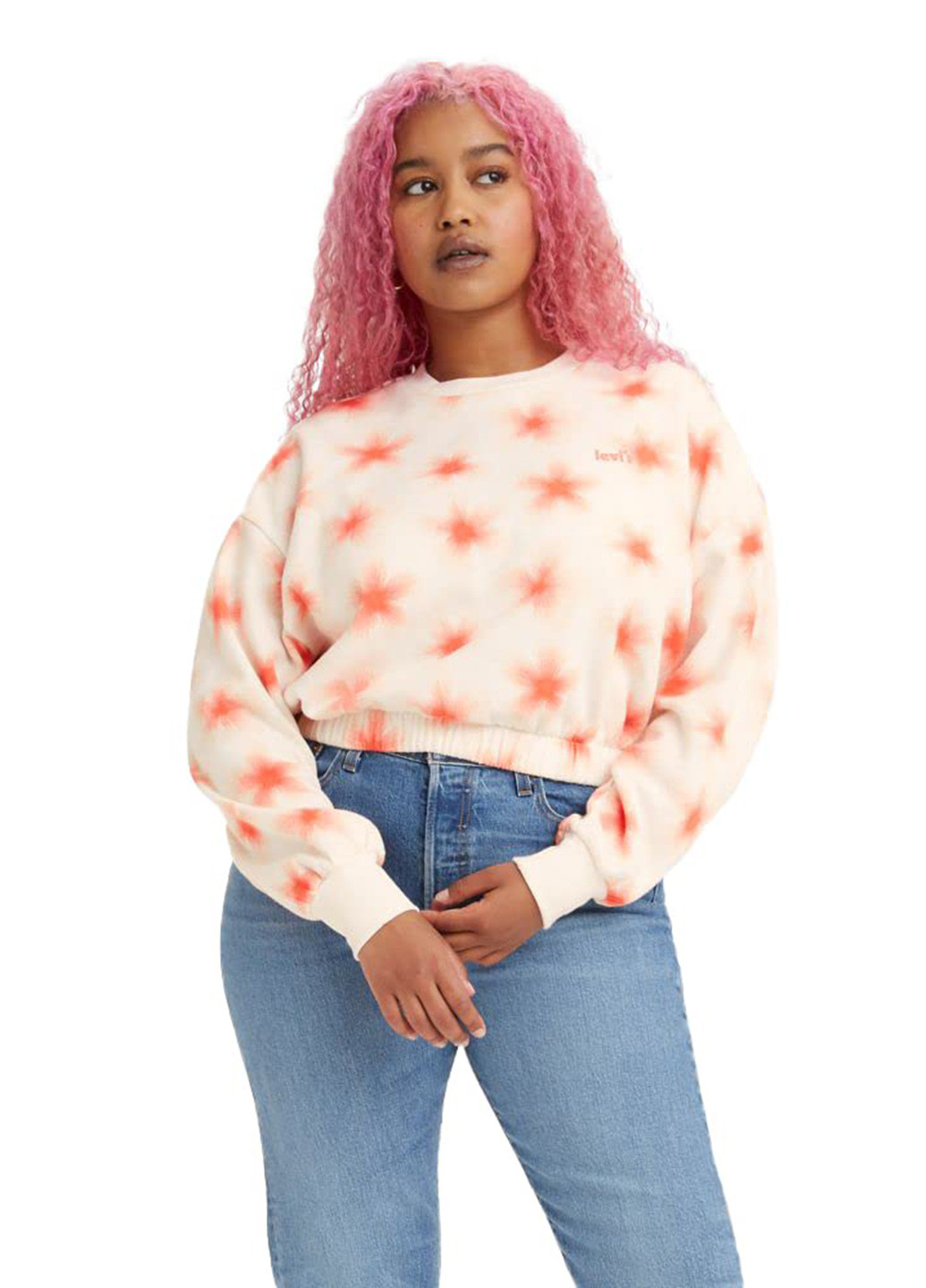 Молочный свитшот Levi's рисунок без декора (326641625)