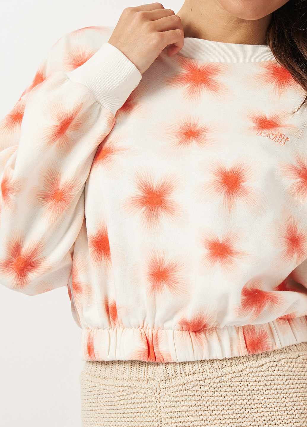 Молочный свитшот Levi's рисунок без декора (326641625)