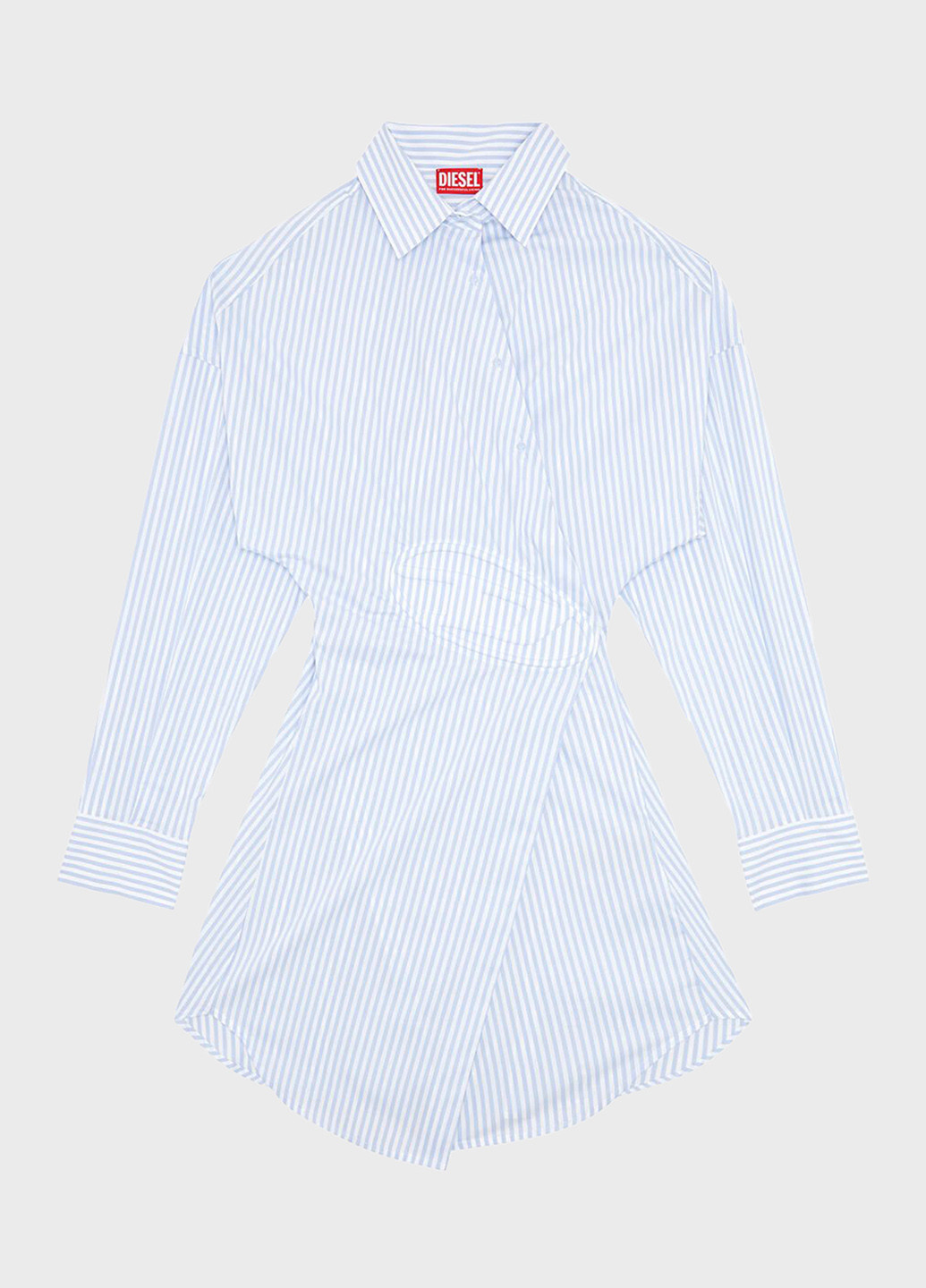 Голубое кэжуал платье рубашка Diesel в полоску