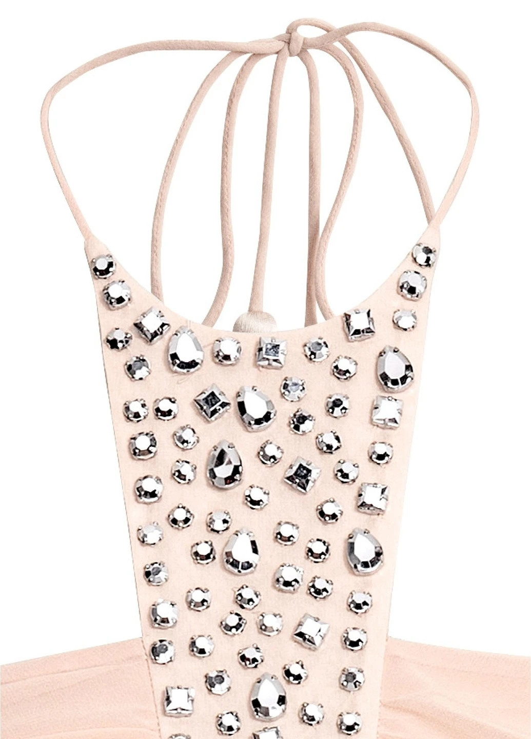 Пудровое кэжуал платье с открытыми плечами H&M однотонное