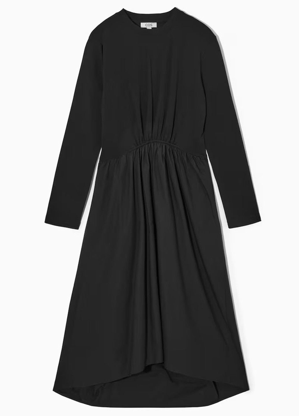 Черное кэжуал платье с юбкой-солнце Cos однотонное