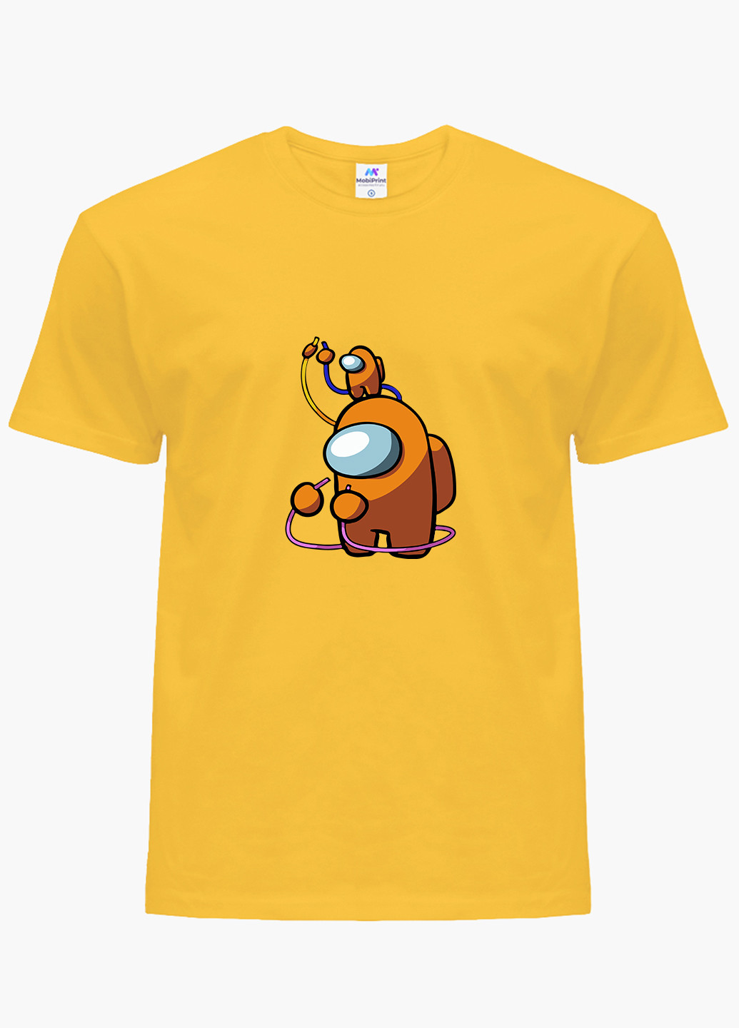 Желтая демисезонная футболка детская амонг ас оранжевый (among us orange)(9224-2413) MobiPrint