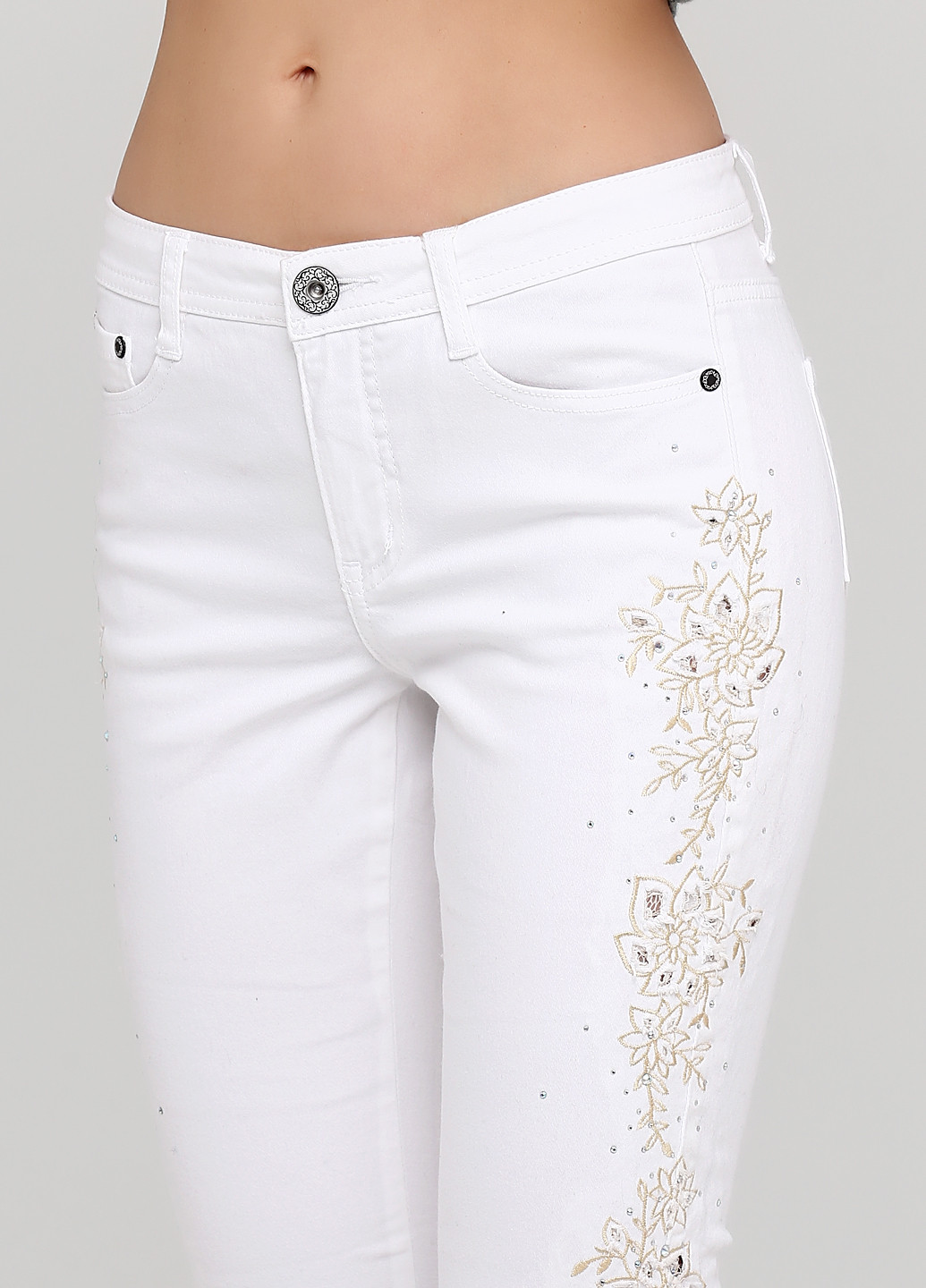 Джинси Linea Tesini слім однотонні білі джинсові бавовна