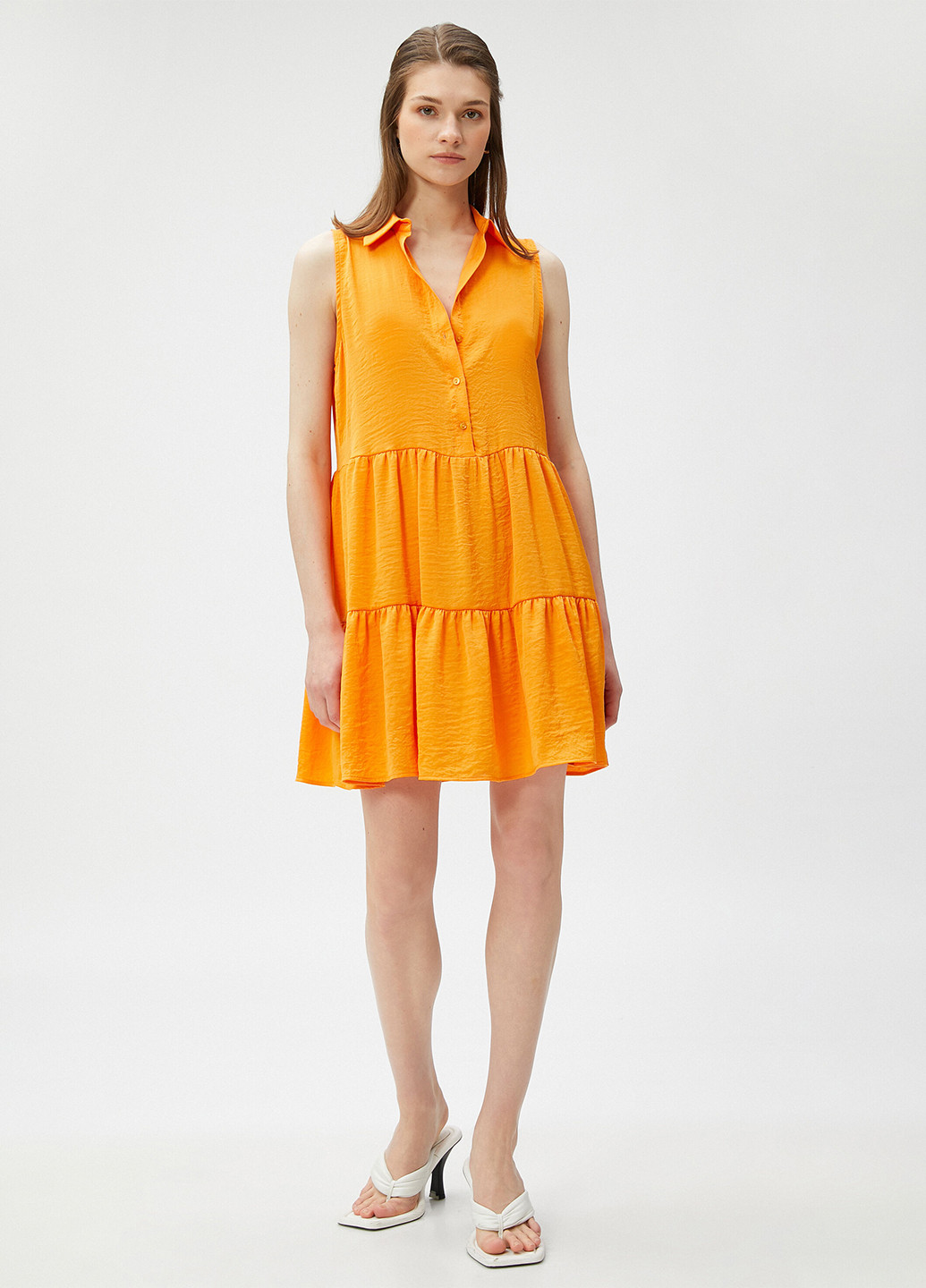 Світло-оранжева кежуал сукня а-силует KOTON однотонна