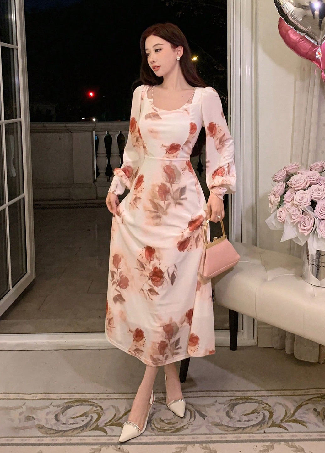 Комбінована кежуал сукня а-силует SHEIN з квітковим принтом