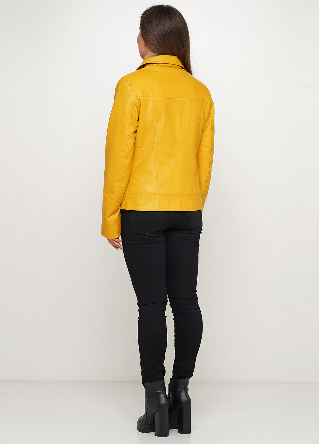 Желтая демисезонная куртка кожаная Leather Factory