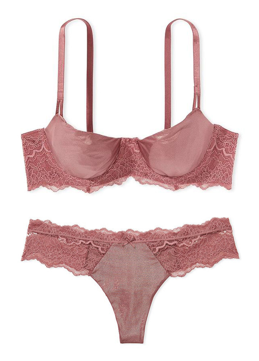 Рожевий демісезонний комплект (бюстгальтер, трусики) Victoria's Secret