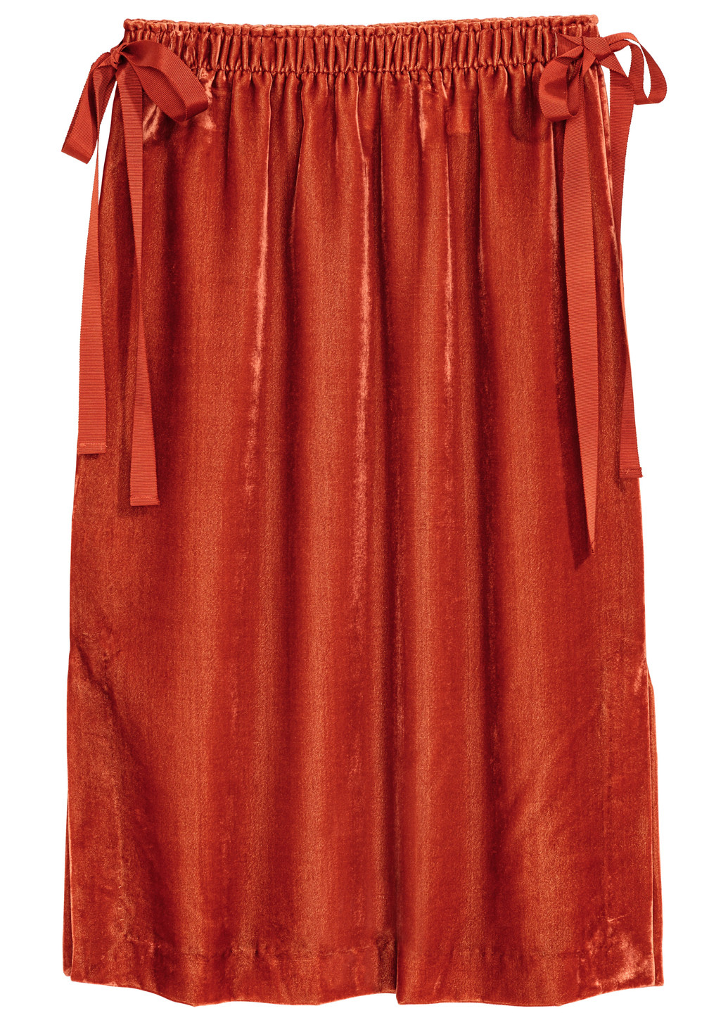 Терракотовая кэжуал однотонная юбка H&M миди