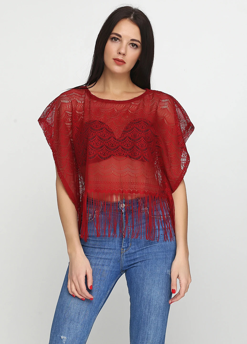 Бордовая блуза No Brand