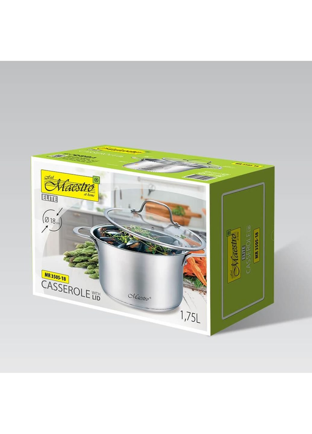 Каструля з кришкою MR-3505-20 2,5 л 20 см Maestro (253542442)