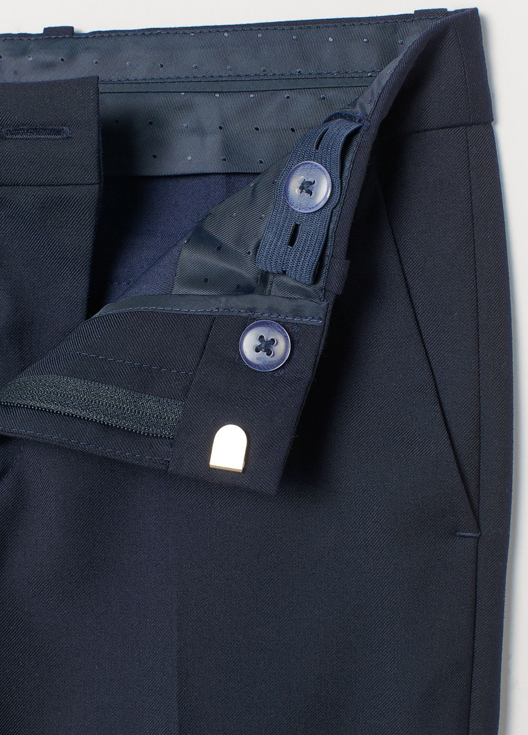 Темно-синие классические, кэжуал демисезонные брюки классические, зауженные H&M