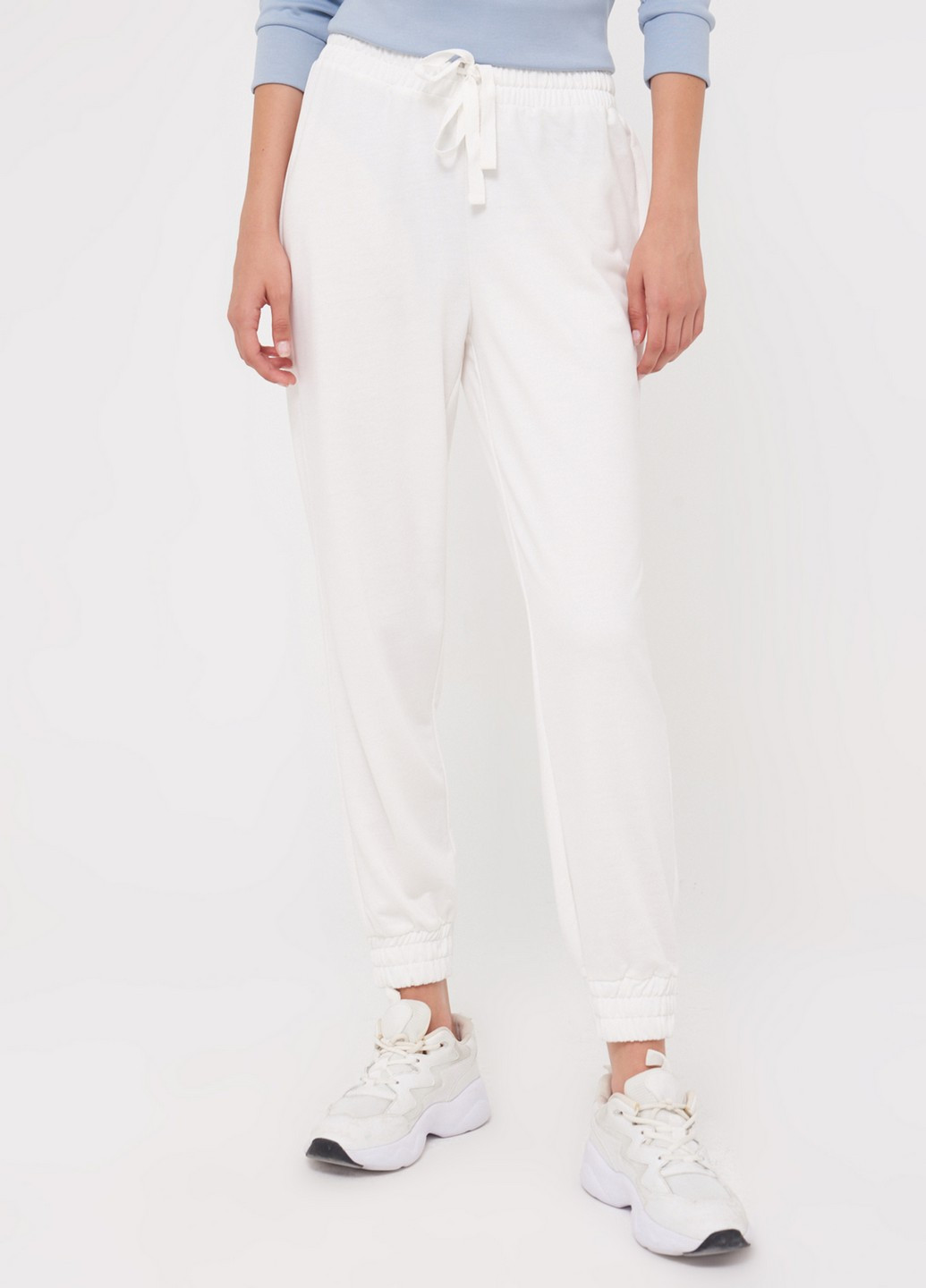 Белые кэжуал демисезонные джоггеры брюки LC Waikiki