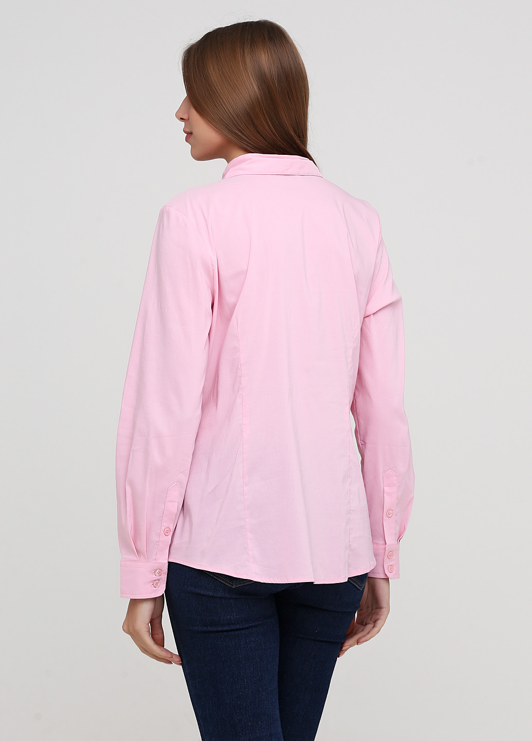 Розовая кэжуал рубашка однотонная Sheego