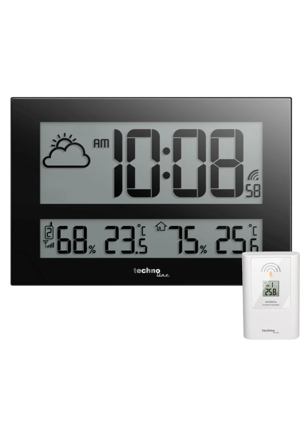 Годинник настінний WS8011 Black (WS8011) Technoline (252509187)