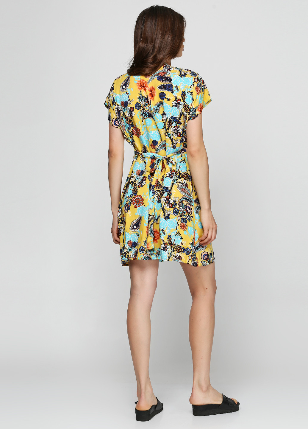 Бирюзовое кэжуал платье Effetto с абстрактным узором