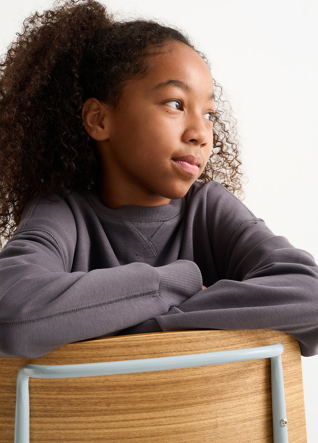 C&A свитшот однотонный серый кэжуал хлопок, трикотаж