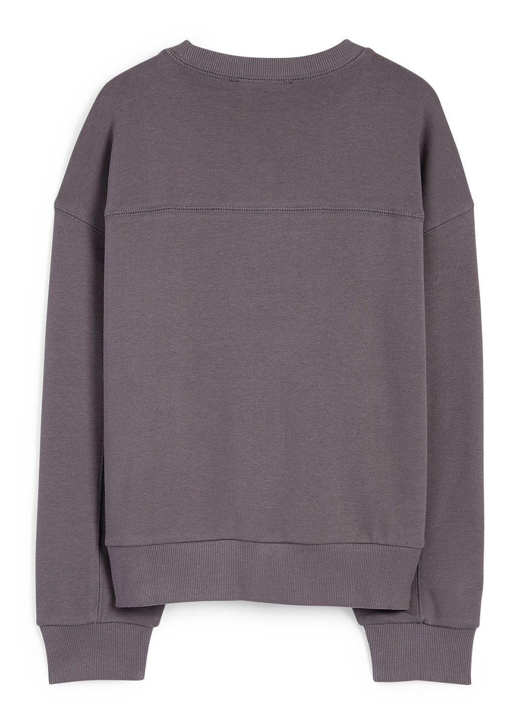 C&A свитшот однотонный серый кэжуал хлопок, трикотаж