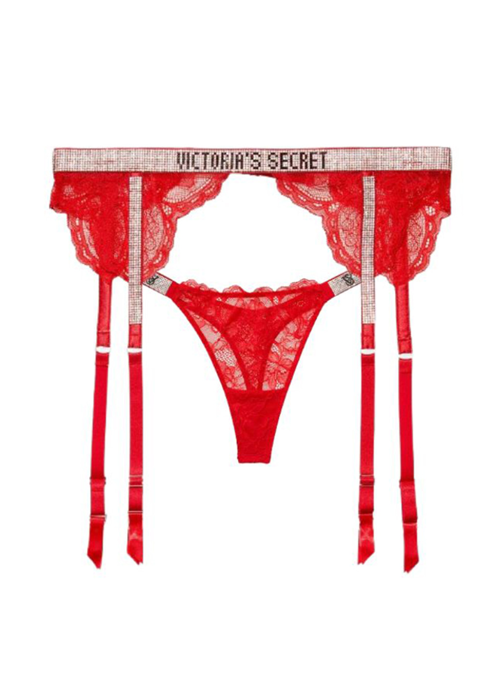 Красный демисезонный комплект (пояс для чулок, трусики) Victoria's Secret