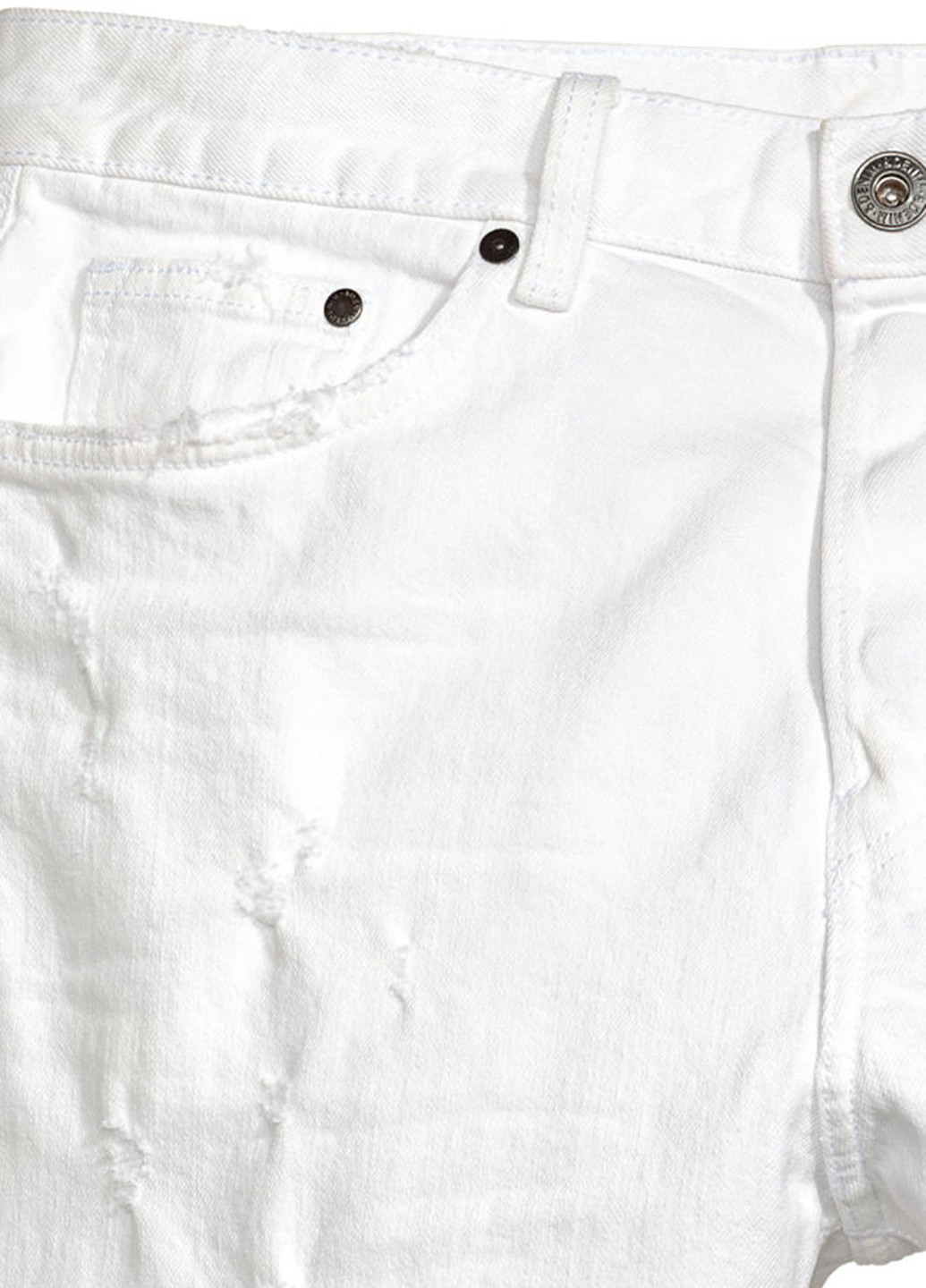 Белые демисезонные со средней талией джинсы H&M