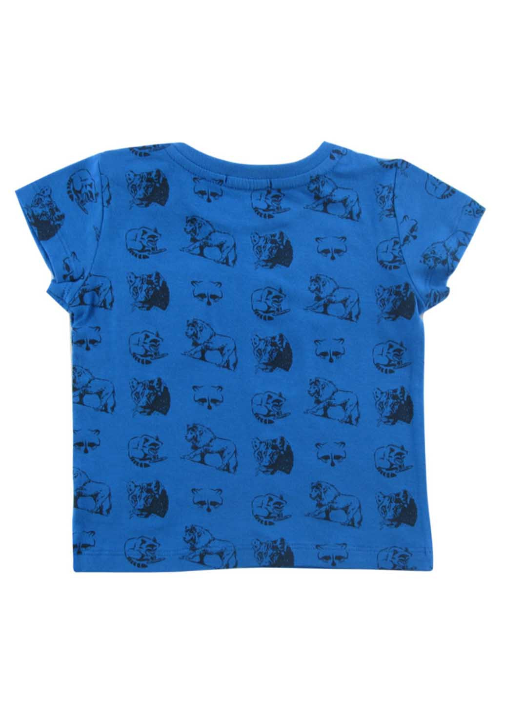 Синяя летняя футболка с коротким рукавом Wojcik