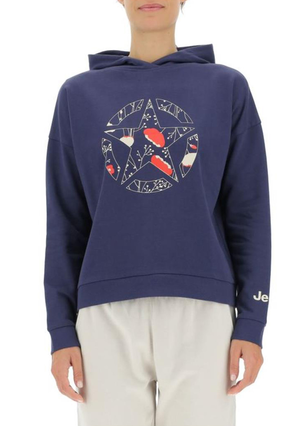Худи O102607-A184 Jeep J WOMAN HOODED CROPPED SWEATSHIRT STAR Botanical Print J22W (322021348)