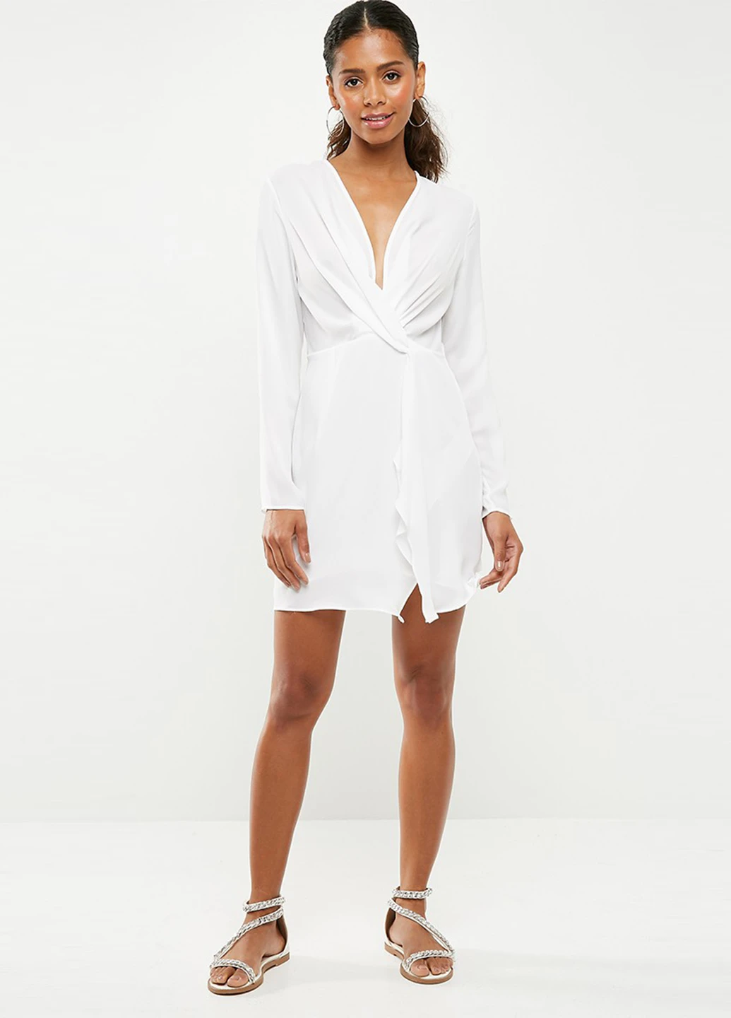 Белое кэжуал платье Missguided однотонное