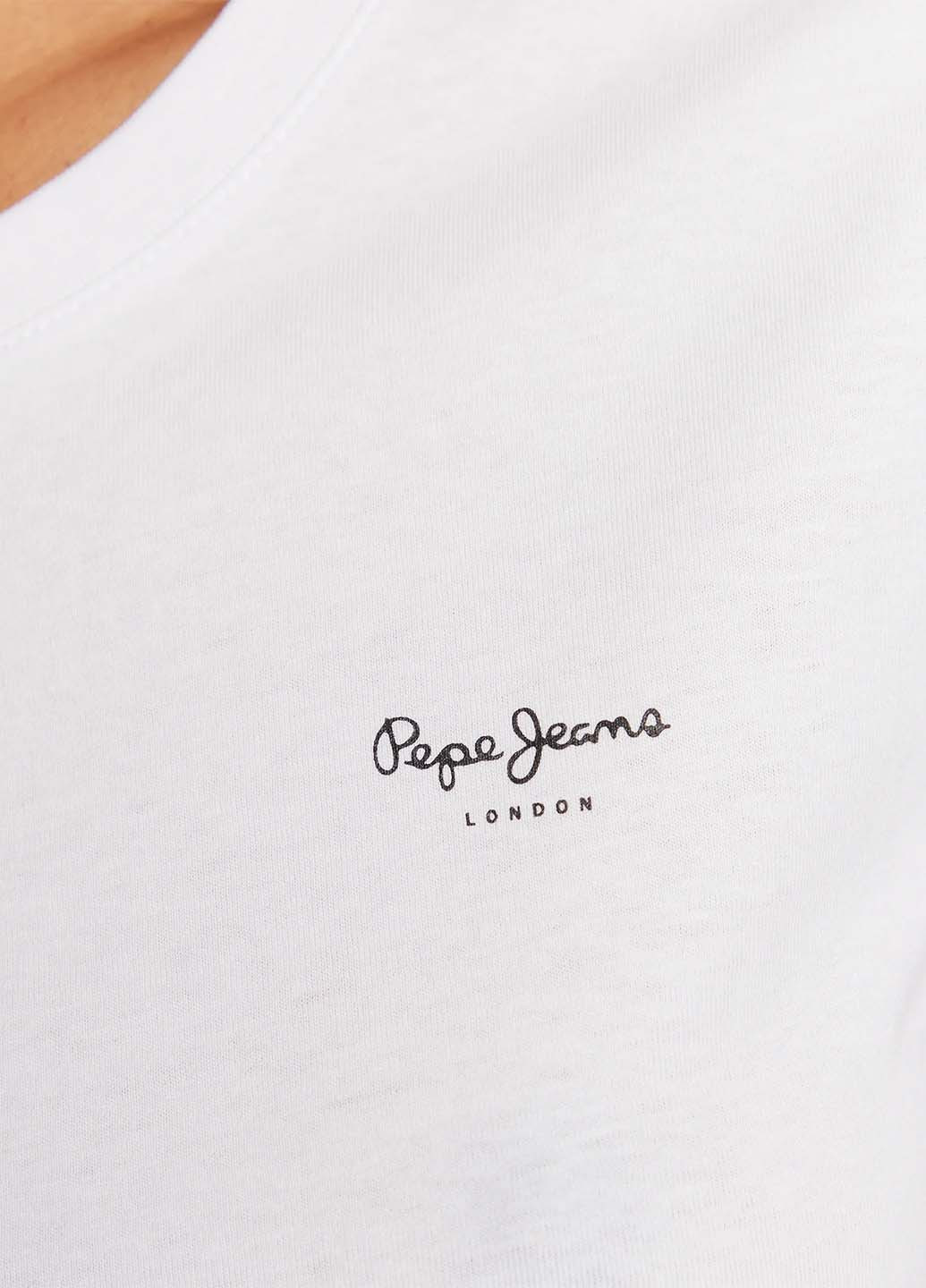 Белая летняя футболка Pepe Jeans London