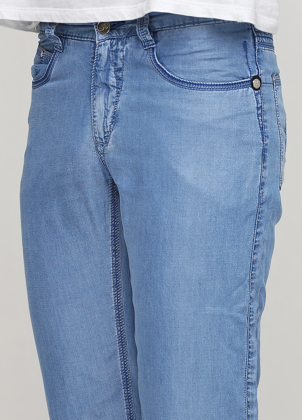 Голубые летние прямые джинсы GF Ferre