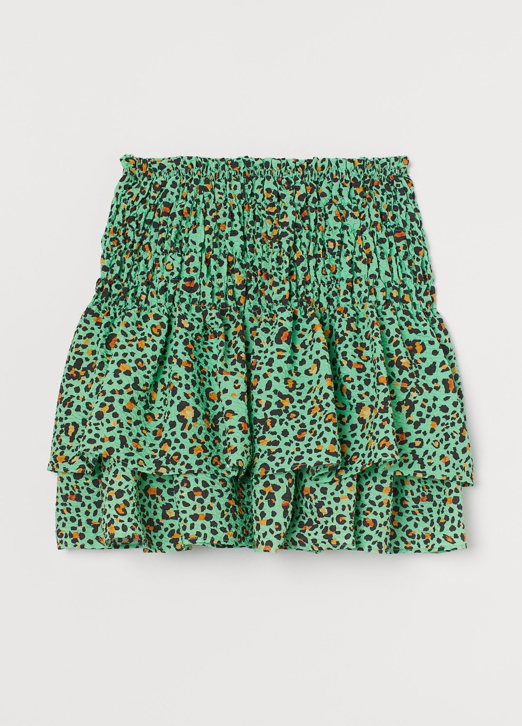 Светло-зеленая леопардовая юбка H&M