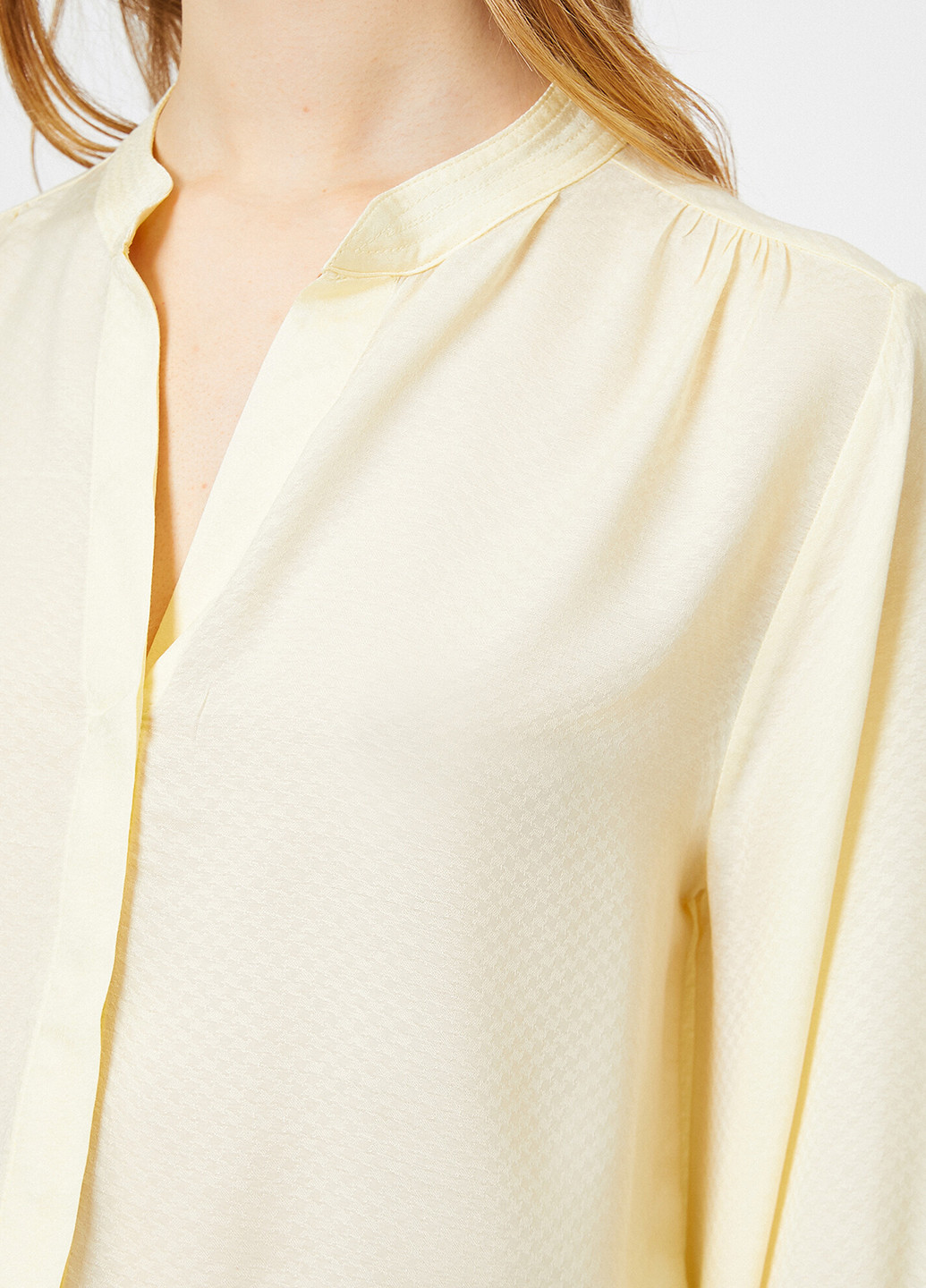 Светло-желтая кэжуал рубашка однотонная KOTON