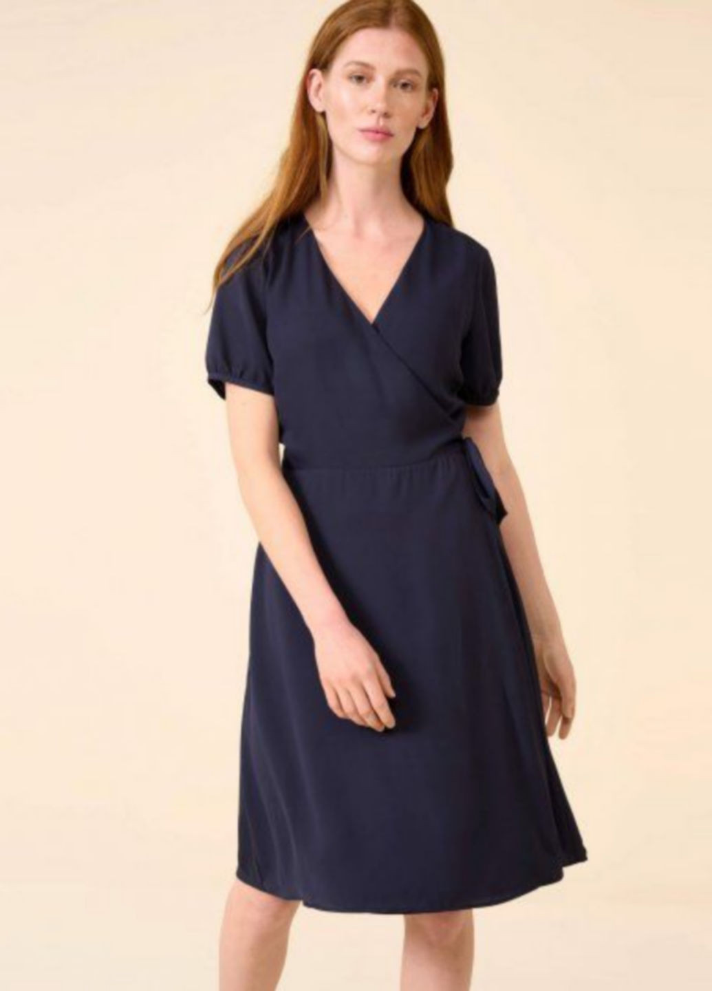 Темно-синя кежуал сукня на запах Orsay однотонна