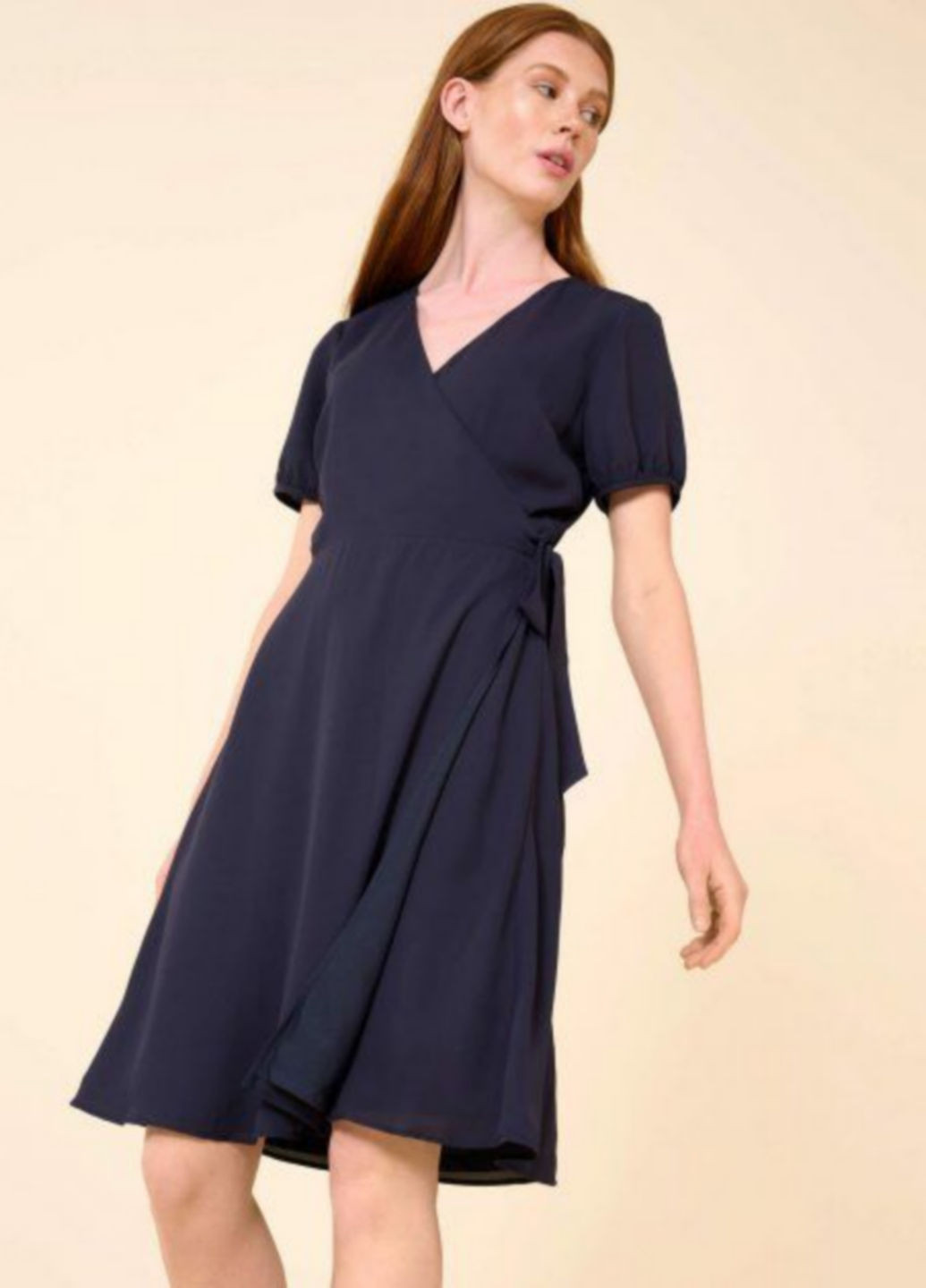 Темно-синее кэжуал платье на запах Orsay однотонное