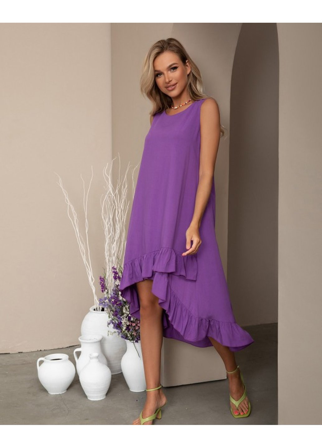 Сиреневое повседневный платье sa-12060i s фиолетовый ISSA PLUS однотонное