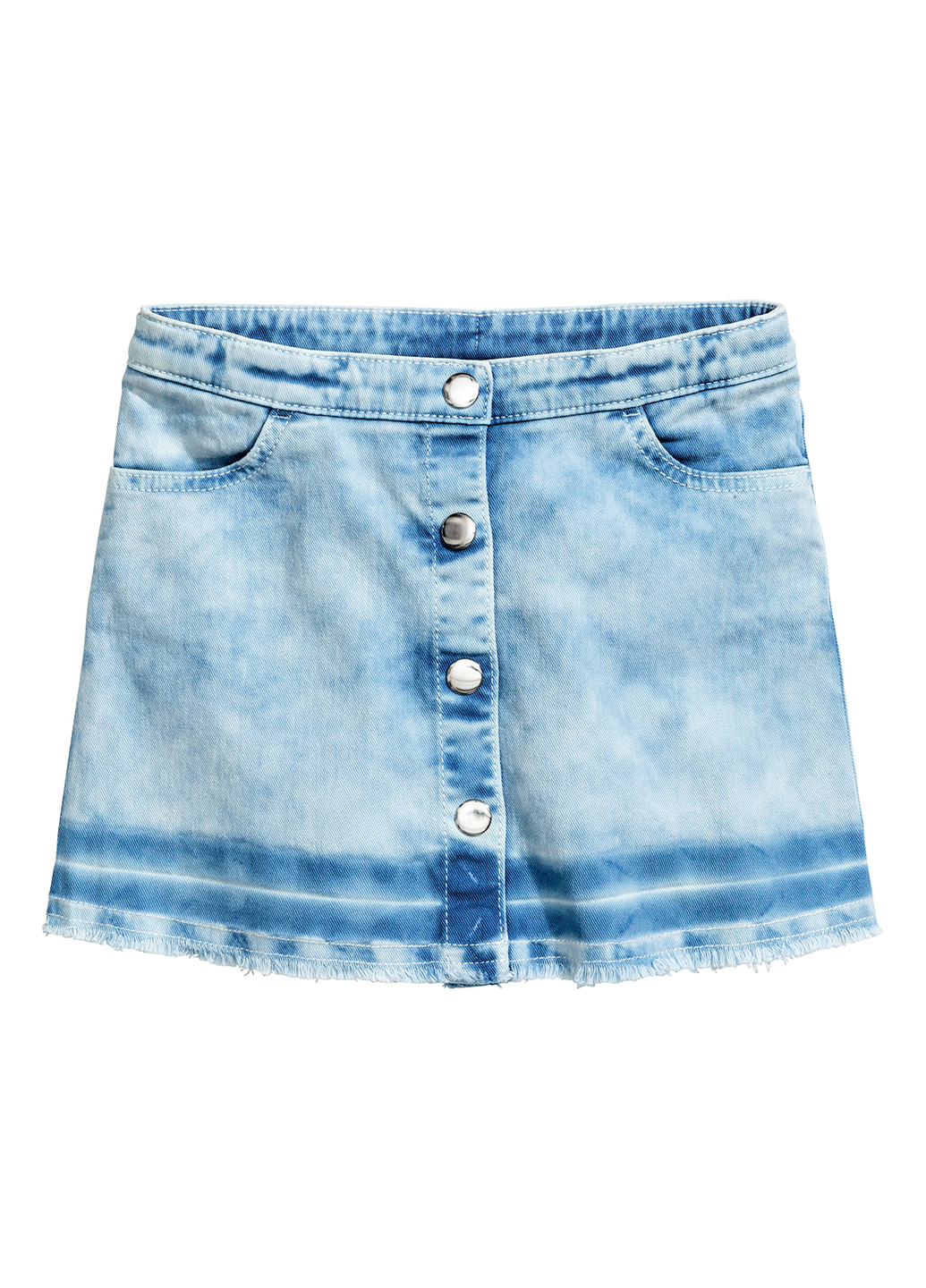 Голубая джинсовая градиентной расцветки юбка H&M мини