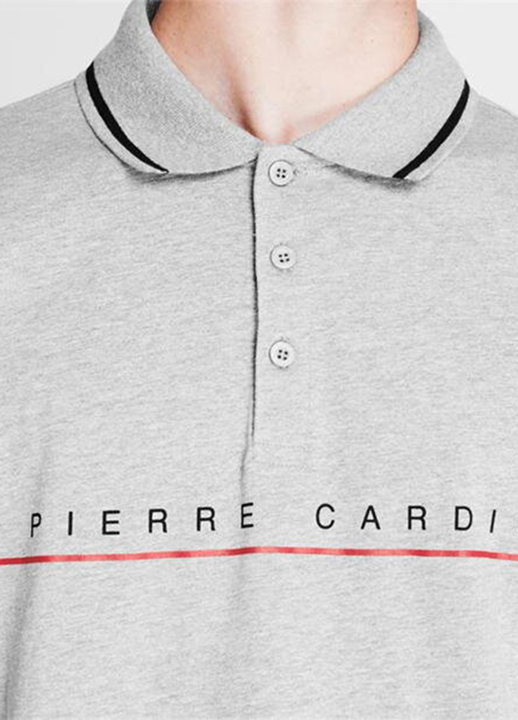 Серая футболка-поло для мужчин Pierre Cardin с логотипом