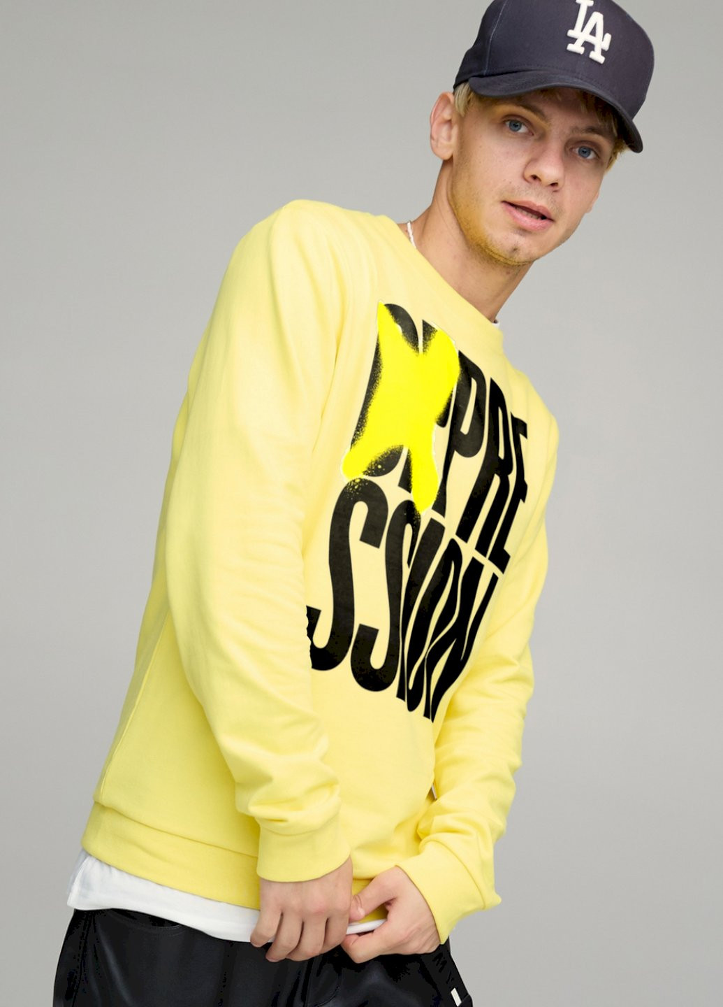 Жовтий свитшот мужской basic /no flis/ YAPPI малюнок (254557460)