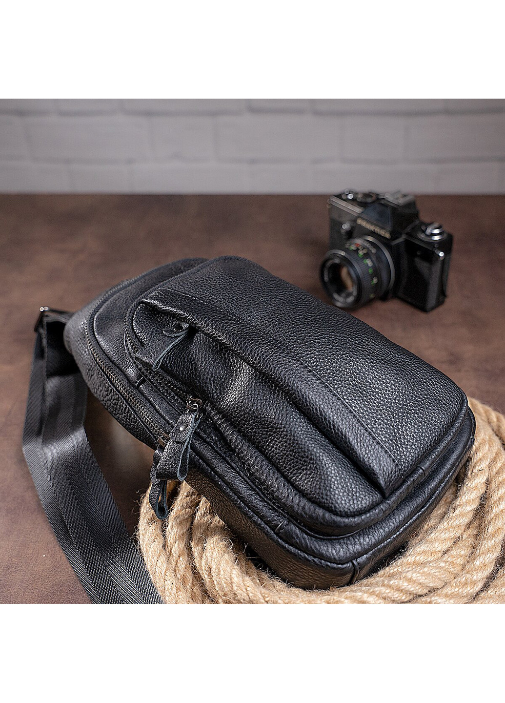 Чоловіча шкіряна сумка 17х29х6 см Vintage (229458840)