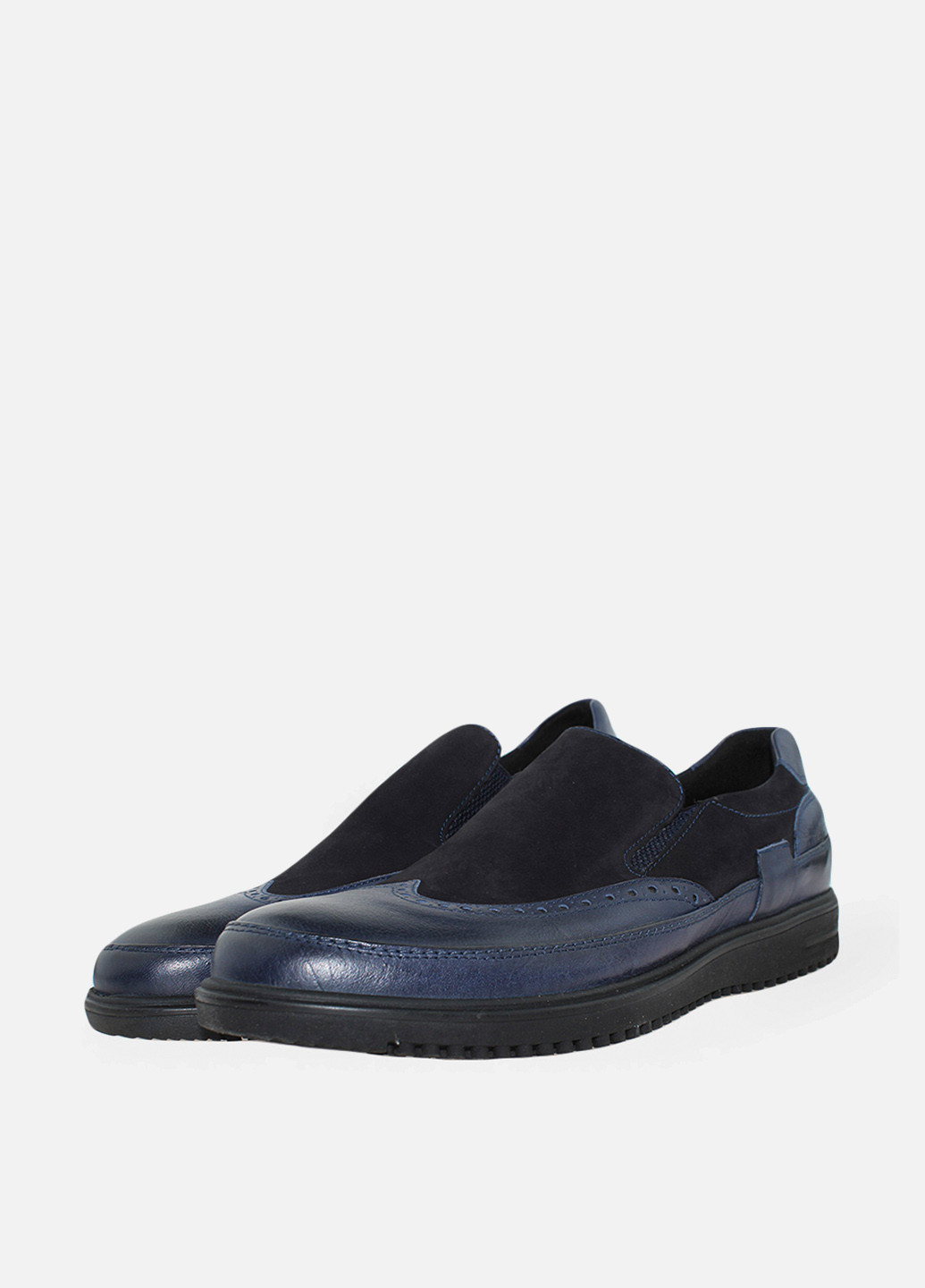 Туфлі Luciano Bellini броги однотонні темно-сині кежуали
