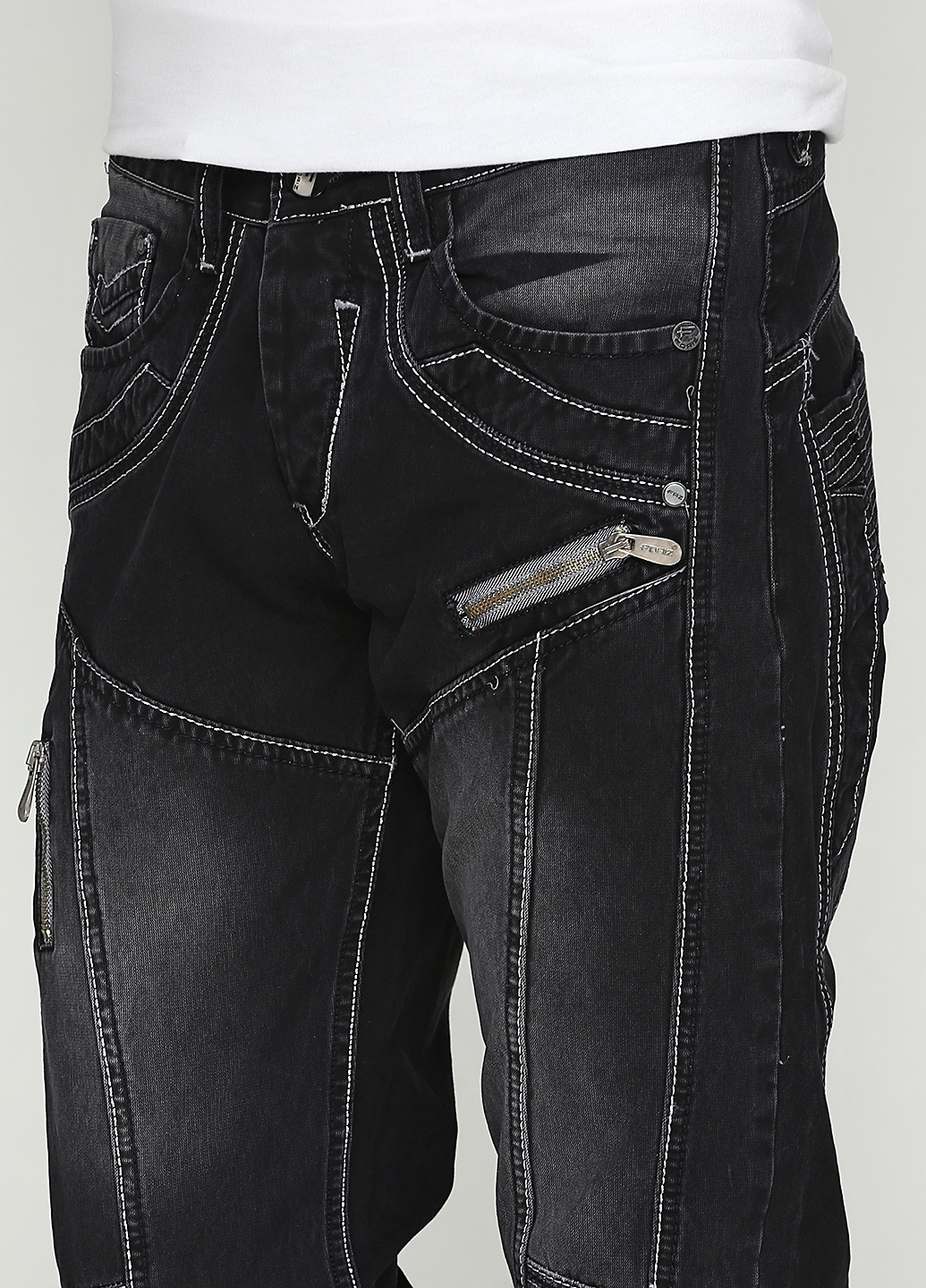 Темно-серые демисезонные прямые джинсы Foriz