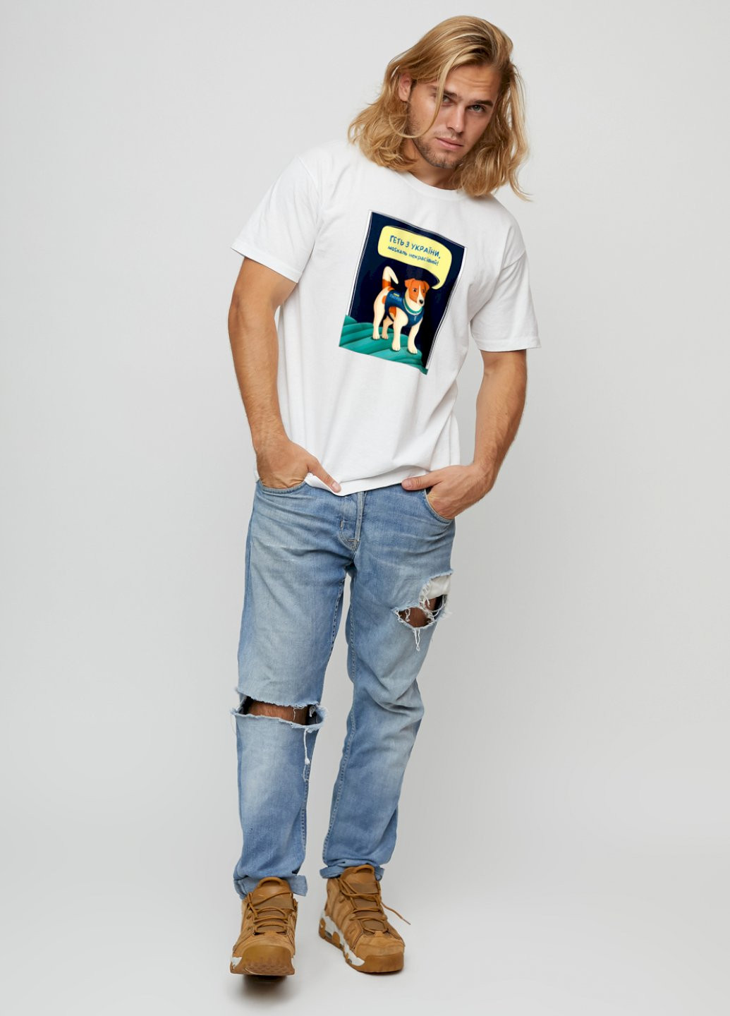 Белая футболка мужская basic /дышащий принт/ YAPPI