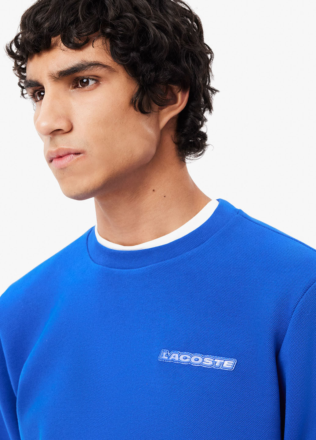 Темно-синій світшот Lacoste однотонний нашивки (329694518)