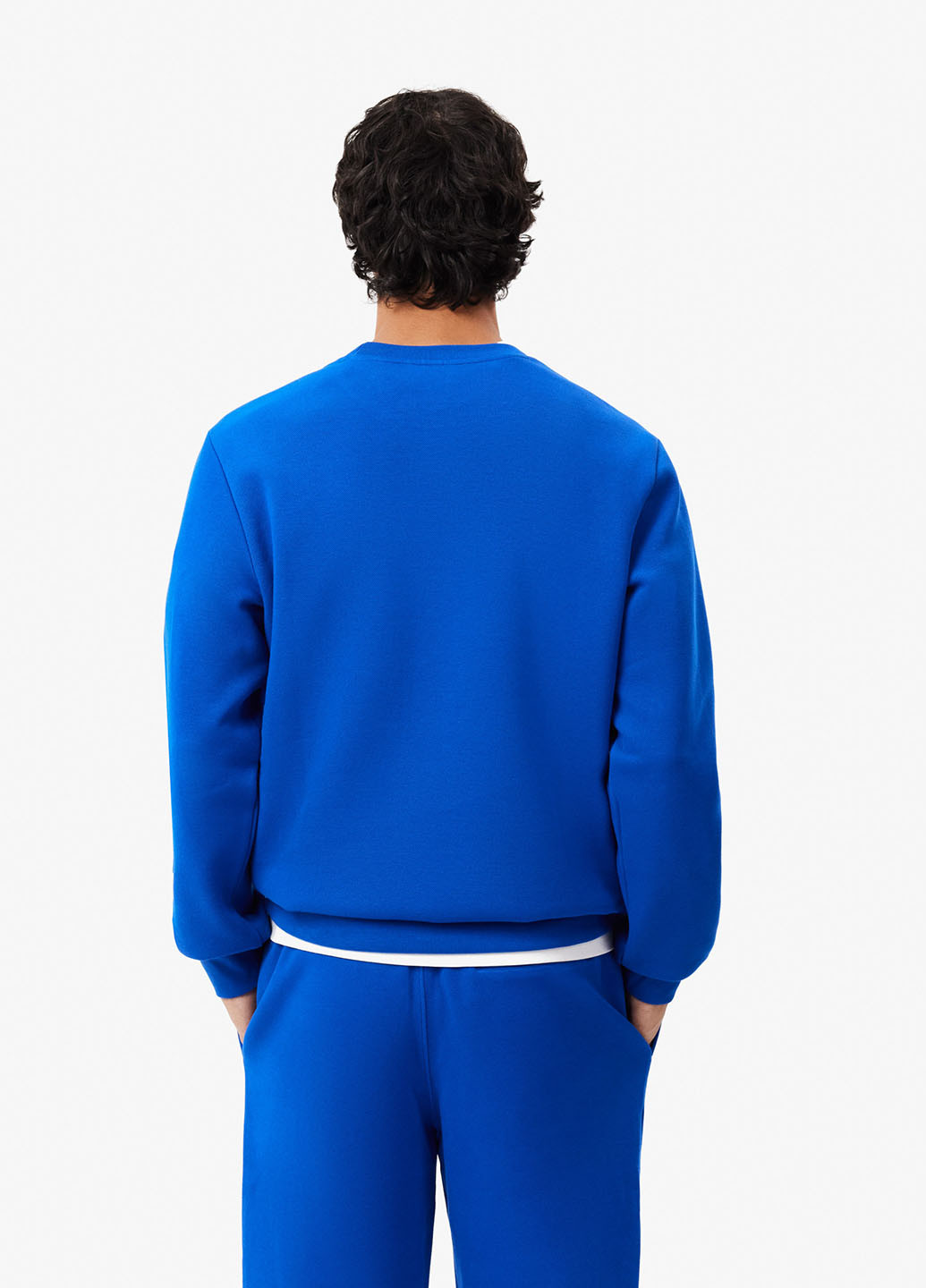 Темно-синій світшот Lacoste однотонний нашивки (329694518)