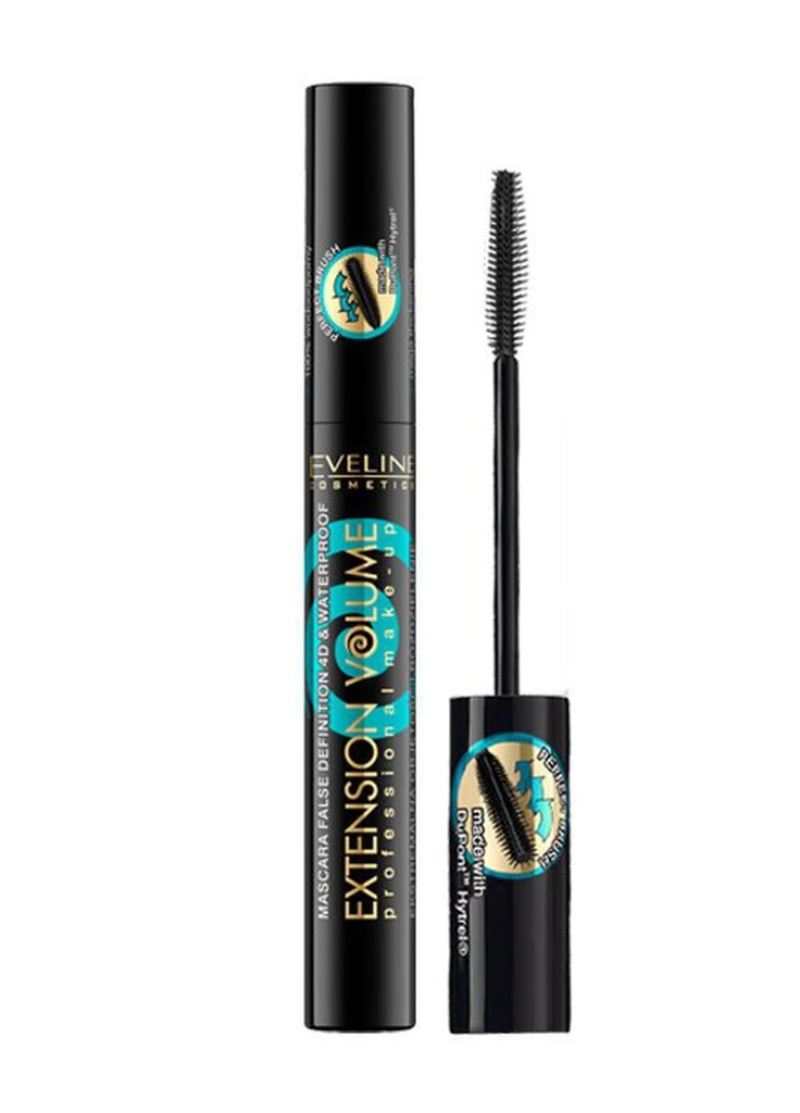 Туш для вій eveline extension volume 4d водостійка чорна, 10 мл Eveline Cosmetics 5907609336002 (256107097)
