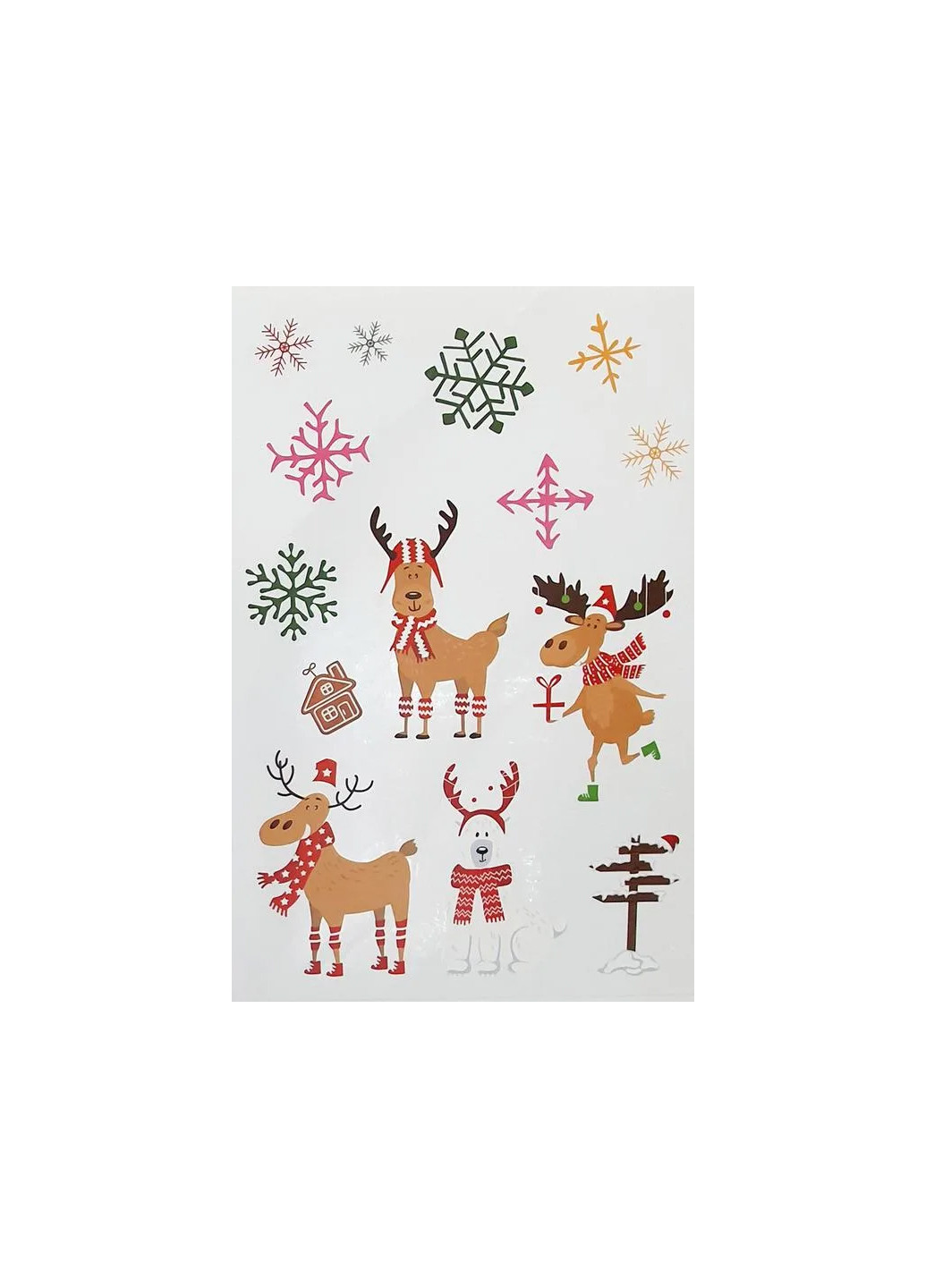 Набор наклеек новогодних Снеговик елка олень Lidl Melinera комбинированная