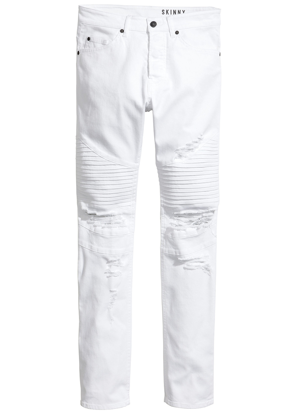 Белые демисезонные зауженные джинсы H&M