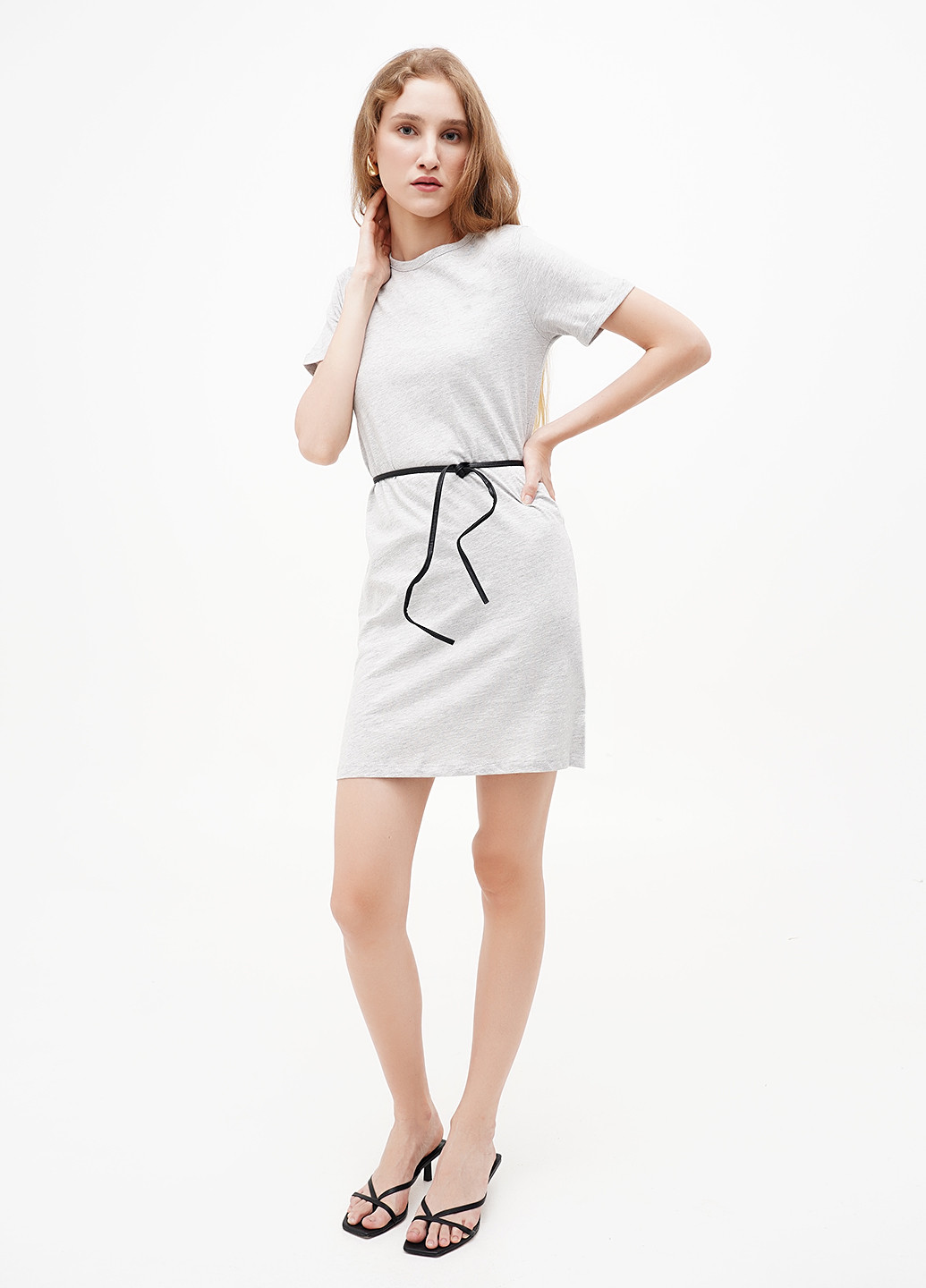 Сіра кежуал сукня сукня-футболка Terranova меланжева