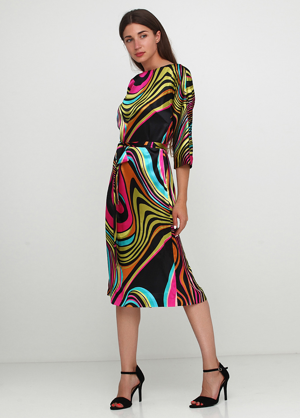 Комбинированное кэжуал платье футляр Gingier Studio с абстрактным узором