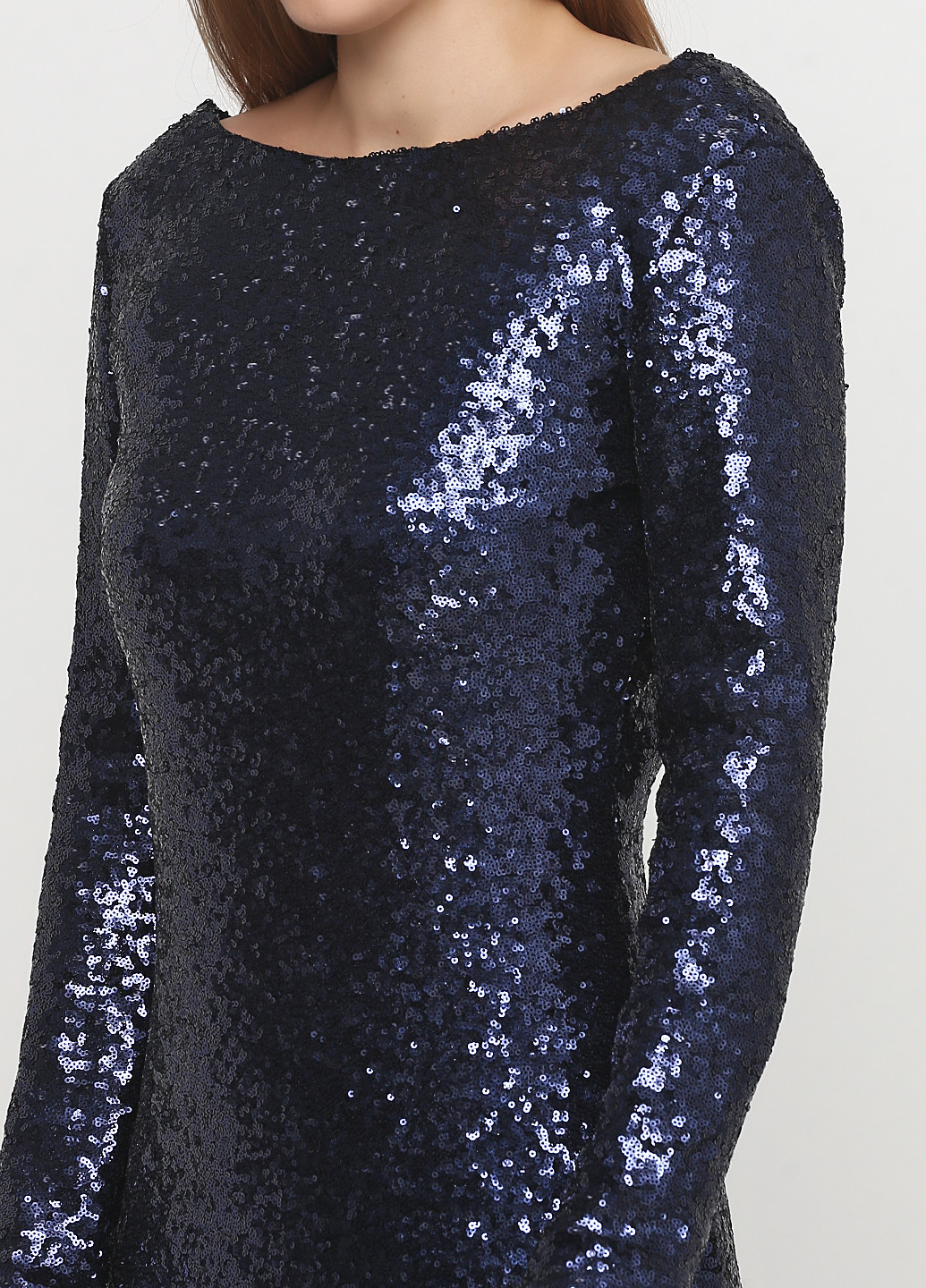 Синее коктейльное платье футляр Soky & Soka однотонное