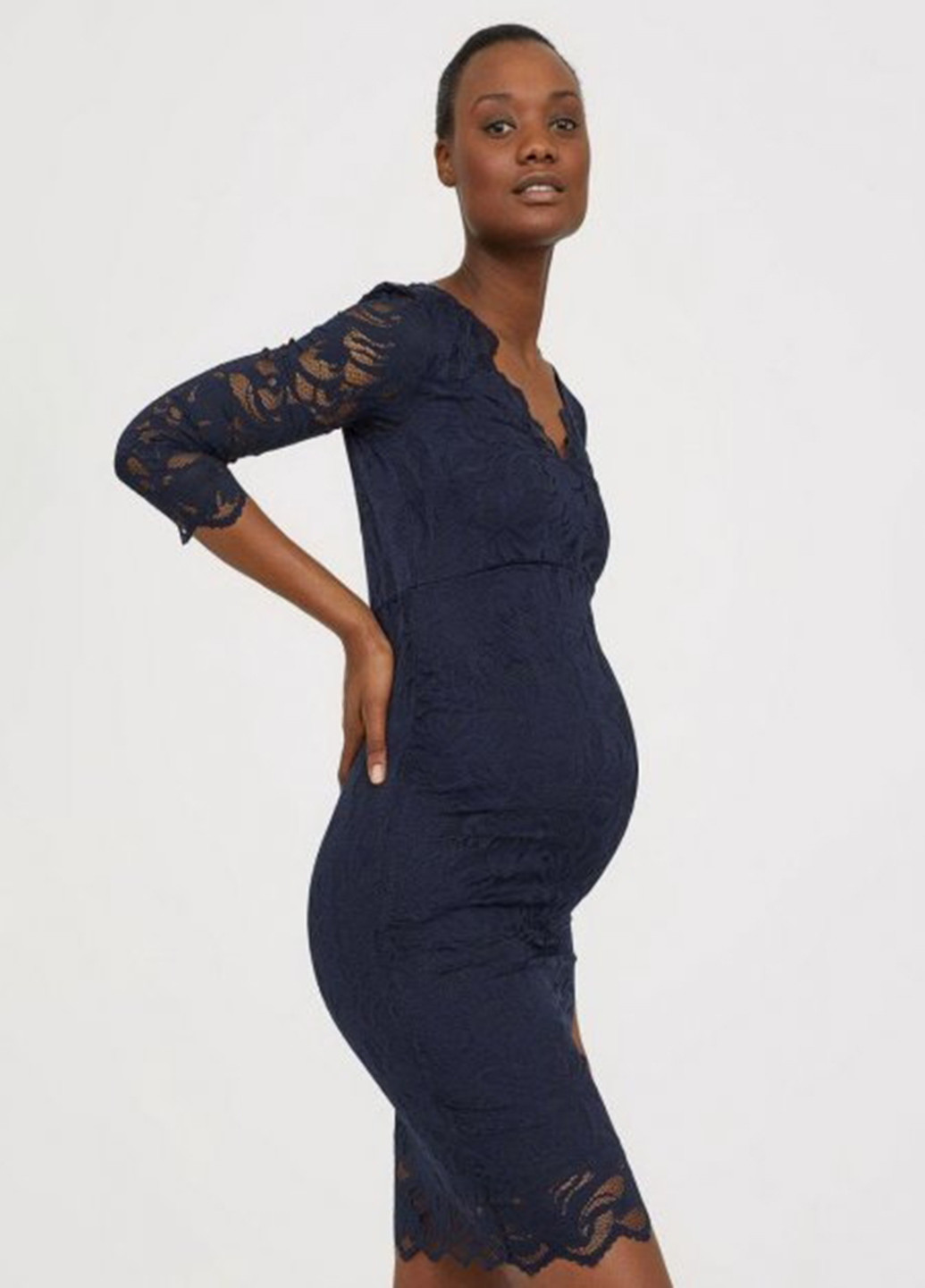 Индиго вечернее платье для беременных футляр H&M однотонное