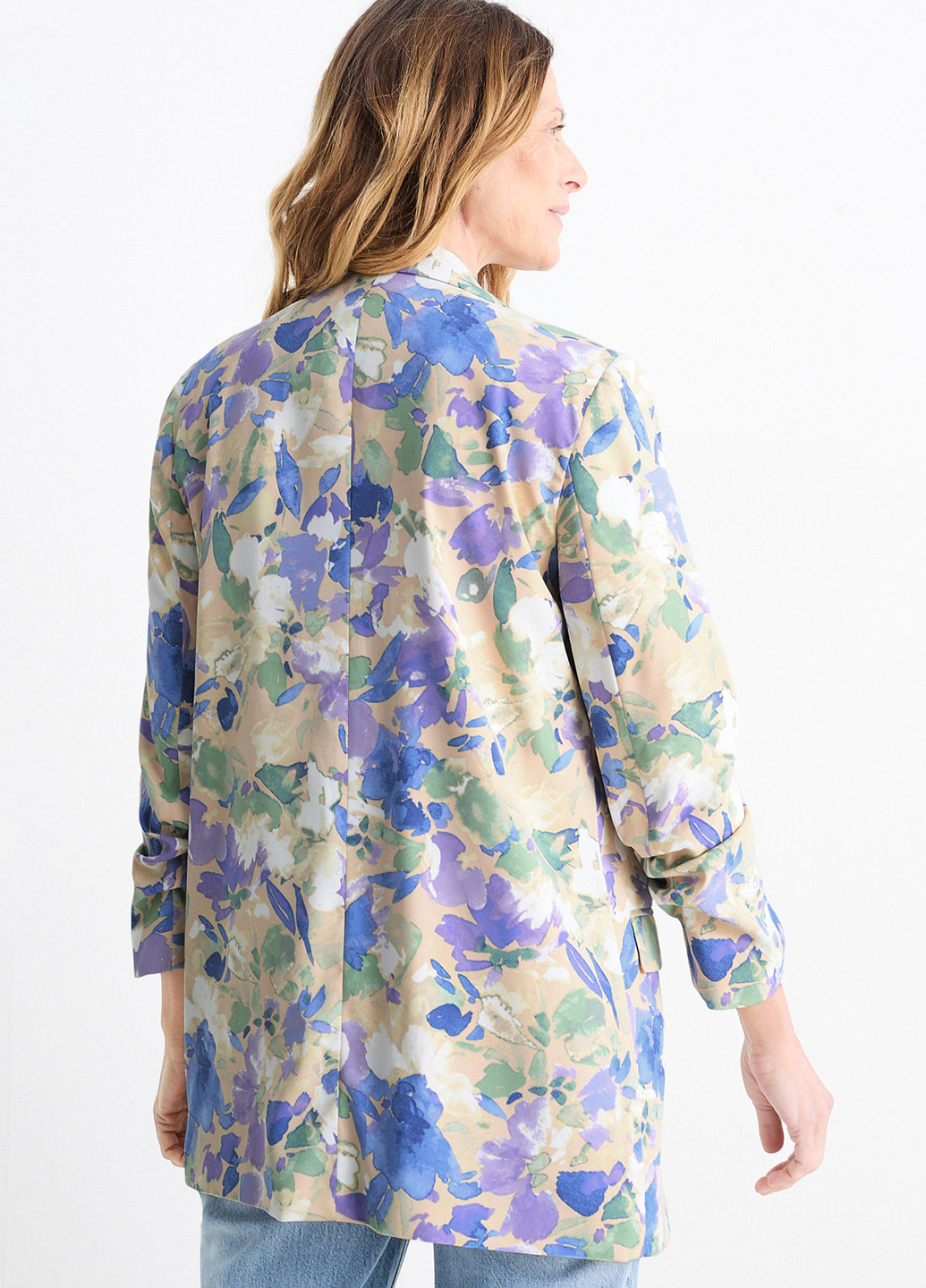 Цветной женский жакет C&A с цветочным узором - демисезонный